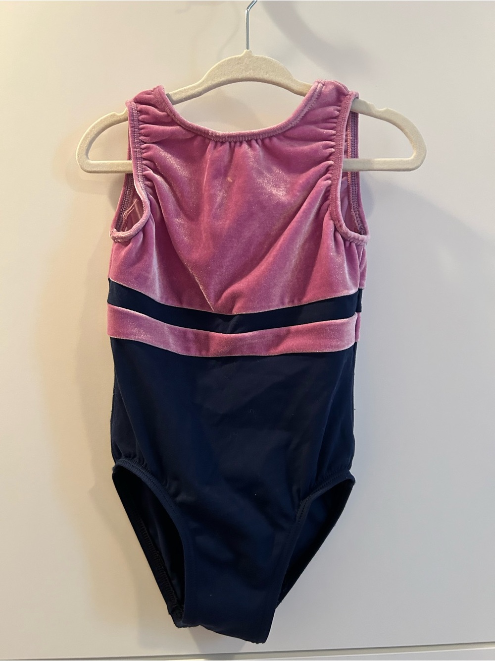 GK Pink Velvet & Navy Gymnastics/ Dance Leotard - Size Small